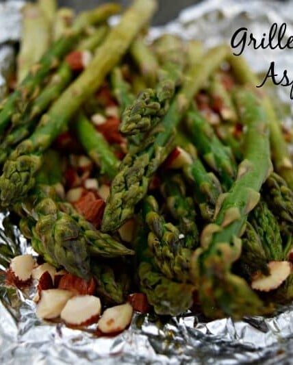 Grilled Almond Asparagus in foil