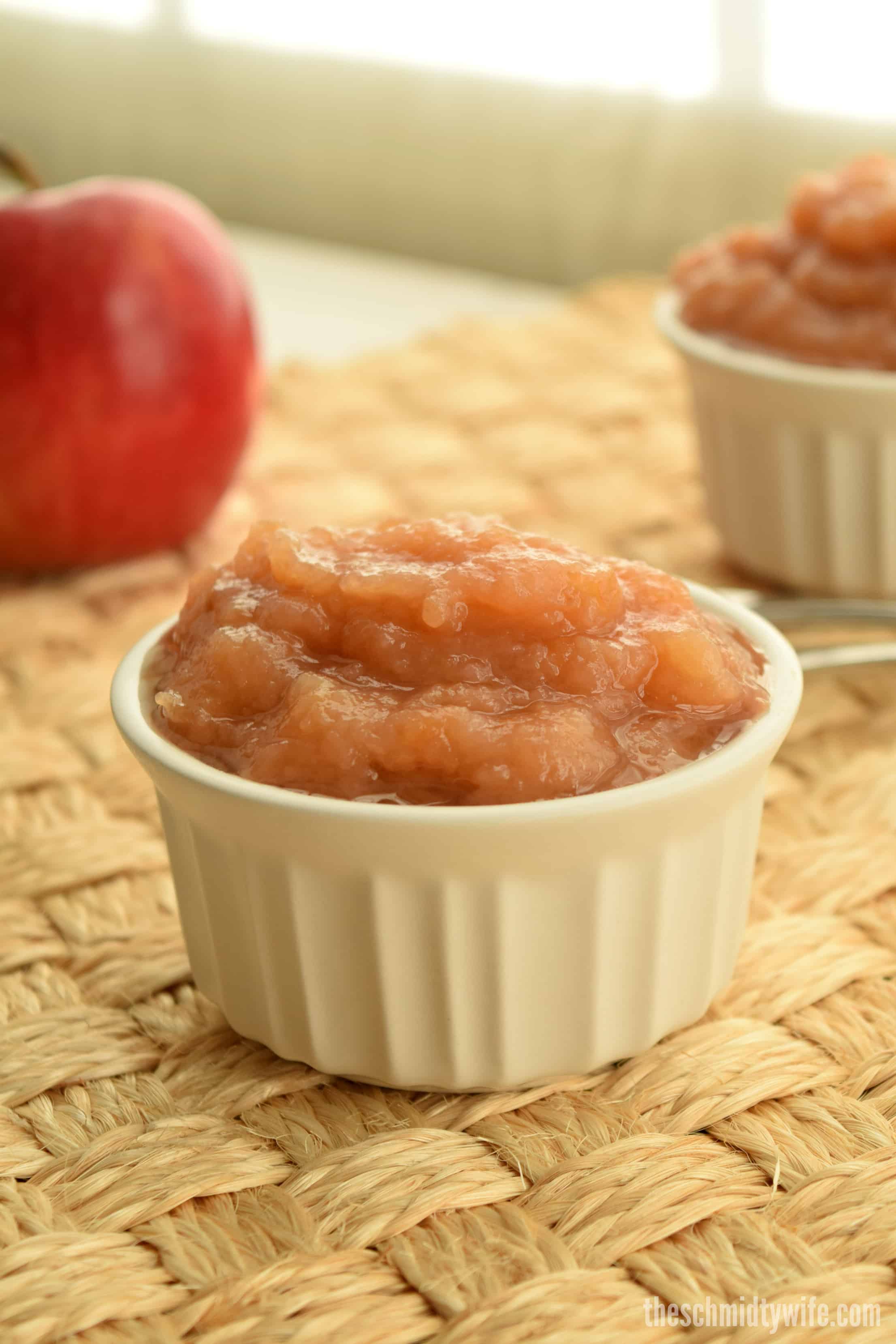 Ramekin full of Homemade Applesauce