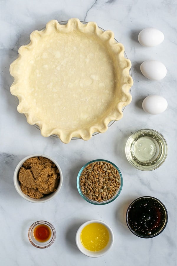 ingredients needed to make the sunflower seed pie
