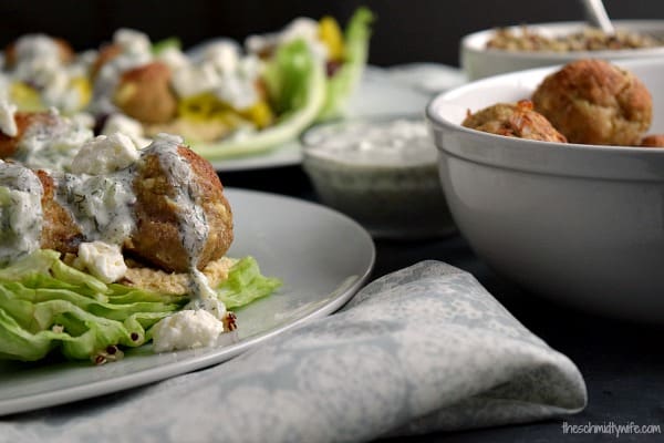 Greek Turkey Meatball Lettuce Wraps