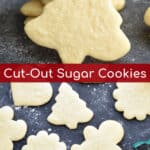 Christmas tree cutout sugar cookies