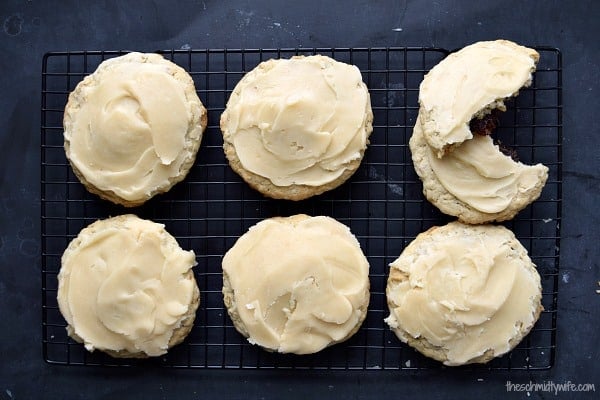 Grandma's Oatmeal Triblys on a black wire cooling rack