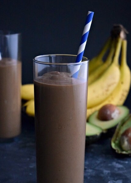 close up of Chocolate Avocado Smoothie