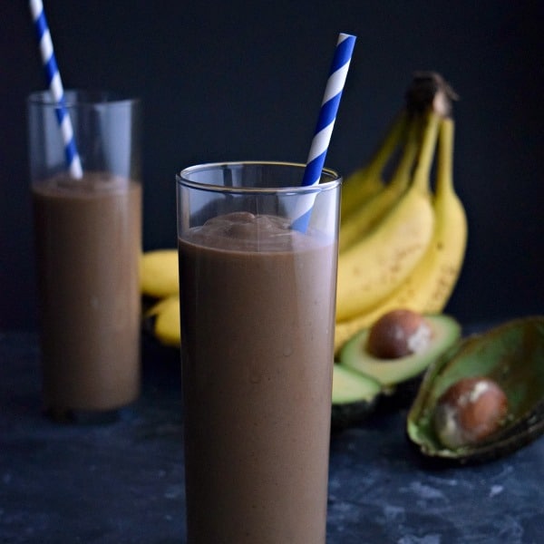 close up of Chocolate Avocado Smoothie