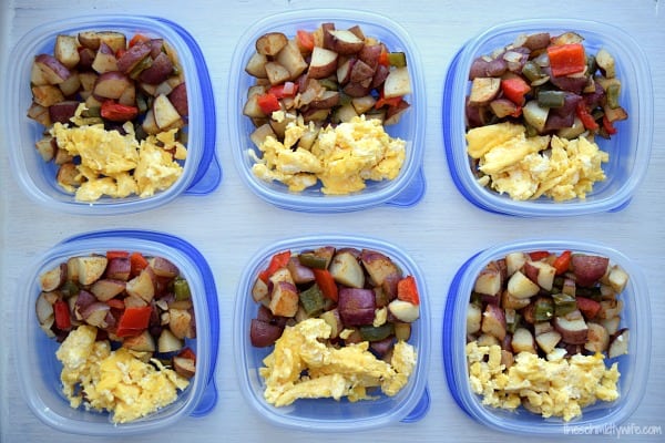 six containers of Roasted Potato Breakfast