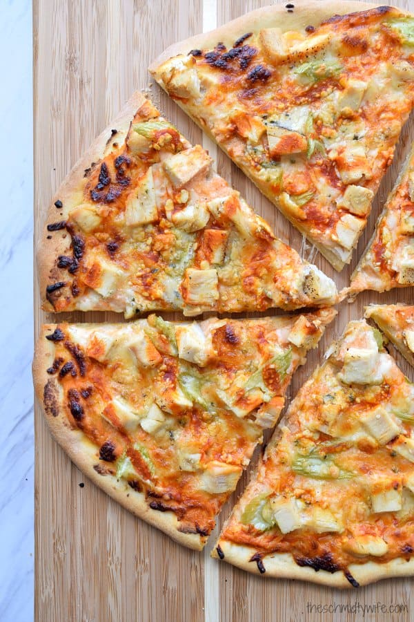 Cheesy Buffalo Chicken Pizza