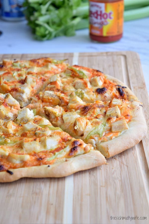 Cheesy Buffalo Chicken Pizza