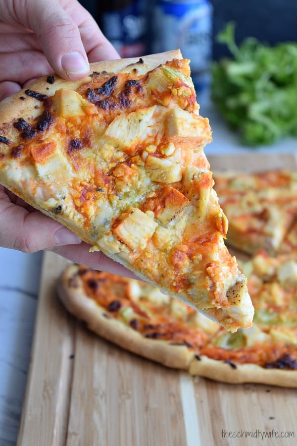 Cheesy Buffalo Chicken Pizza