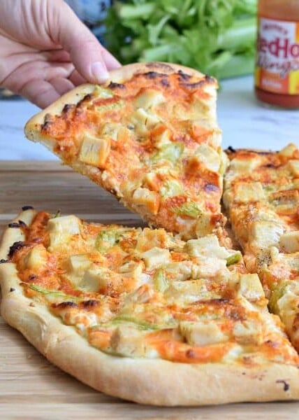 a slice of Buffalo Chicken Pizza