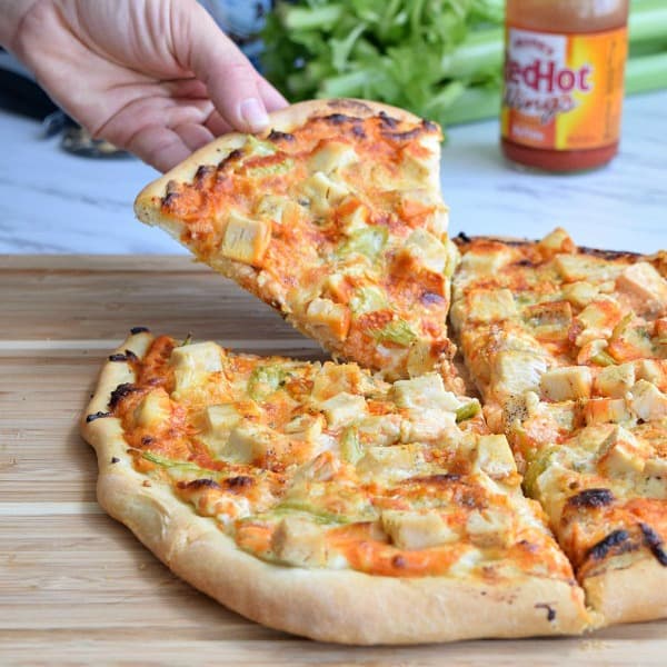 a slice of Buffalo Chicken Pizza