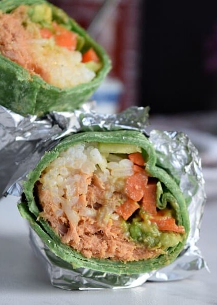 the inside of a Spicy Tuna 'Sushi' Wrap