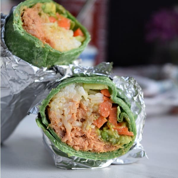 the inside of a Spicy Tuna 'Sushi' Wrap