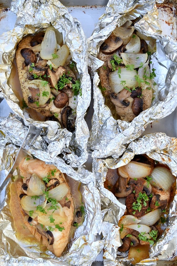 four chicken foil packs