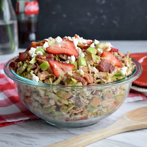 Shaved Brussel Sprout Salad with Strawberries