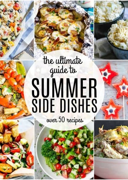 Summer Side Dishes collage showing numerous different side dishes.