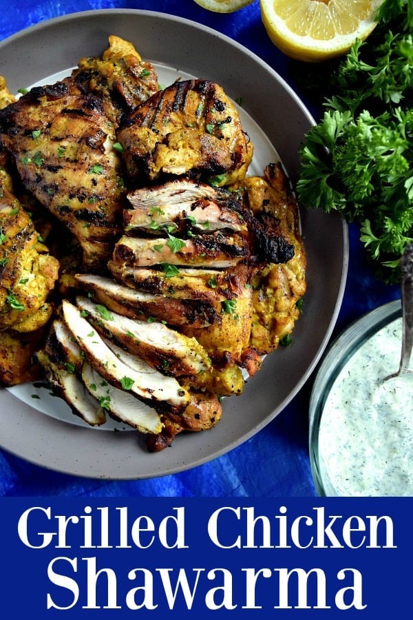 Grilled Chicken Shawarma - A simple marinade makes this grilled chicken super flavorful and juicy