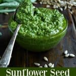 Sunflower Seed Basil Pesto - easy, nut free, & vegan