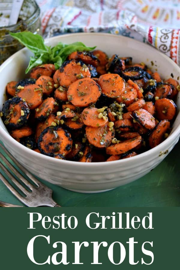 Pesto Grilled Carrots Recipe - A 2 ingredient side dish with minimal prep and maximum flavor