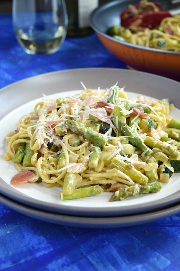Summer Spaghetti Carbonara Plated