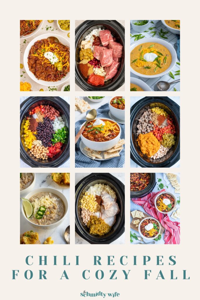 Chili photos in a collage.