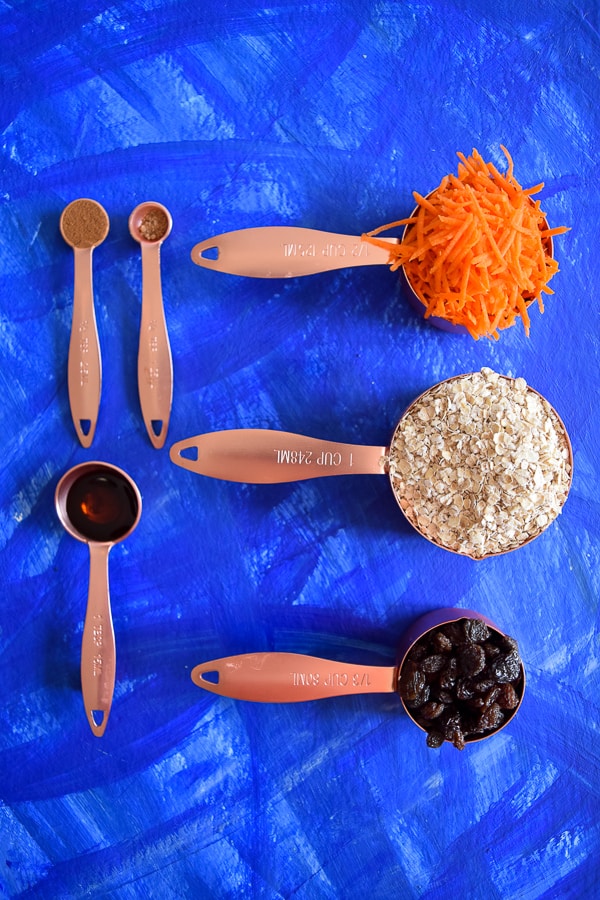 Carrot Cake Oatmeal Ingredients measured out