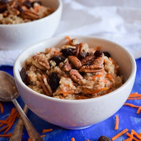 Clean Eating Carrot Cake Oatmeal #breakfast