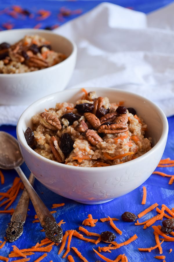 Clean Eating Carrot Cake Oatmeal #breakfast
