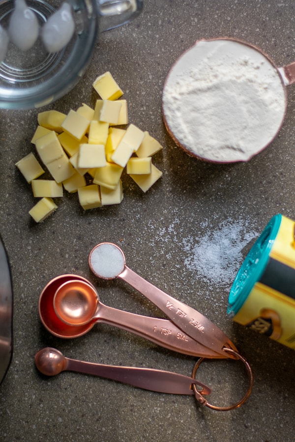 ingredients for all butter pie crust