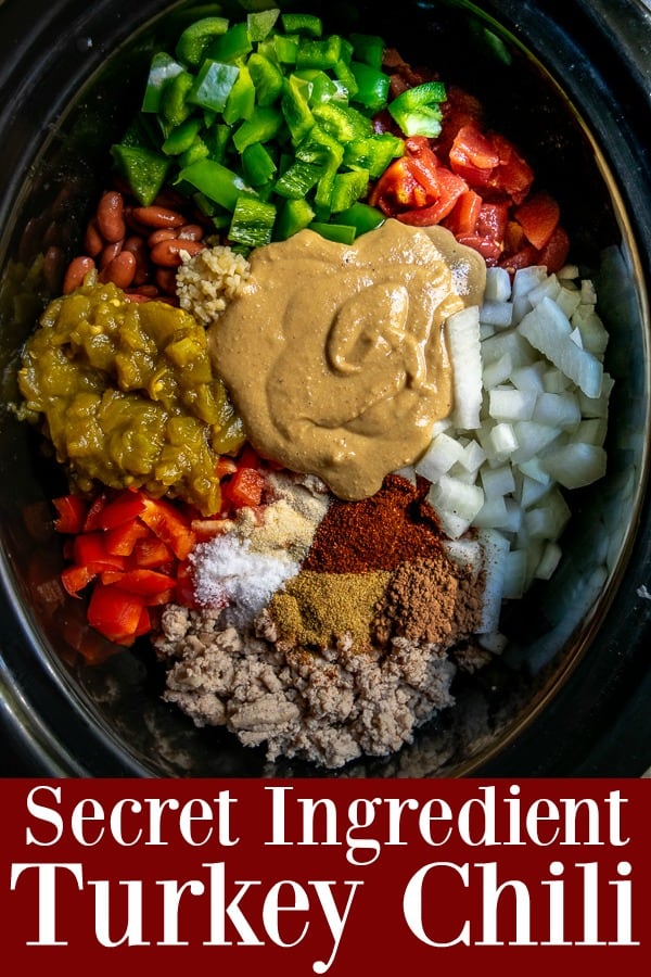 Secret Ingredient Turkey Chili Crockpot Pin
