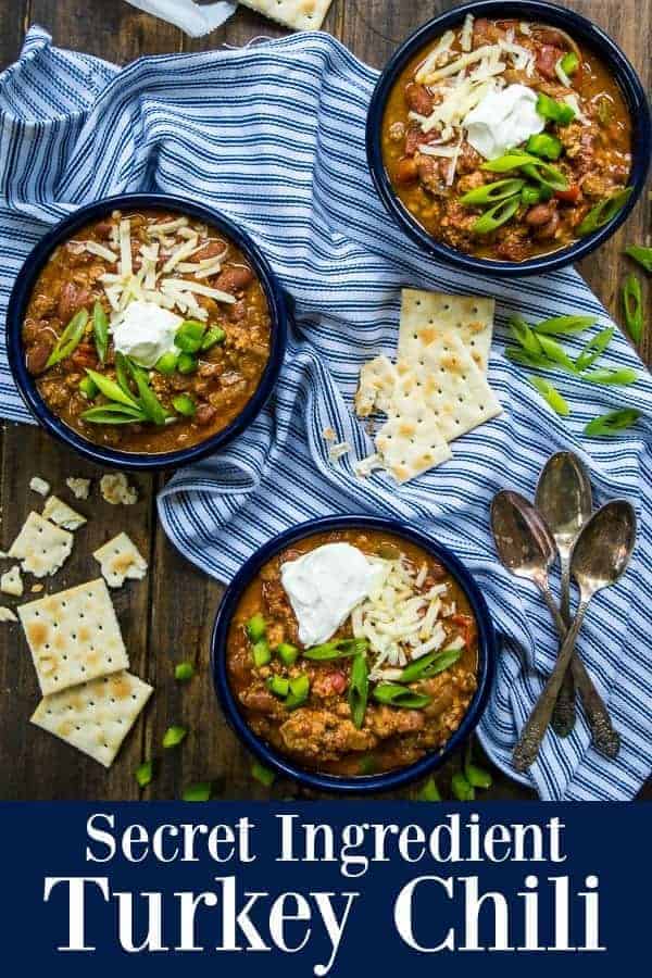 Secret Ingredient Turkey Chili Pinterest Pin