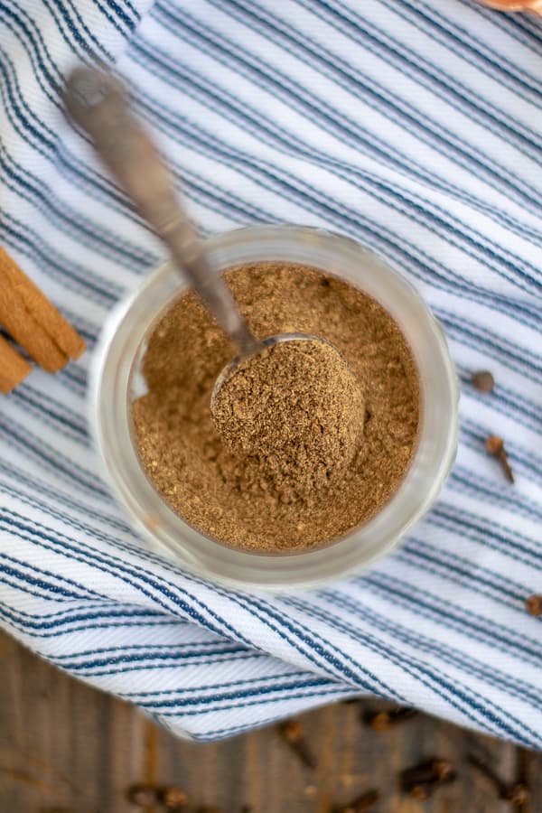 a jar of homemade gingerbread spice
