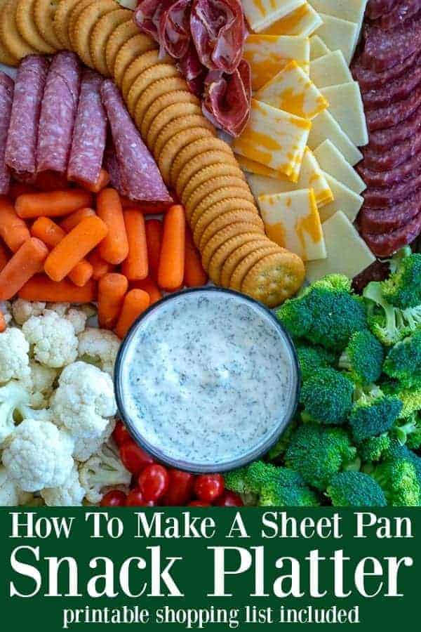 How to make a sheet pan snack platter with a printable shopping list