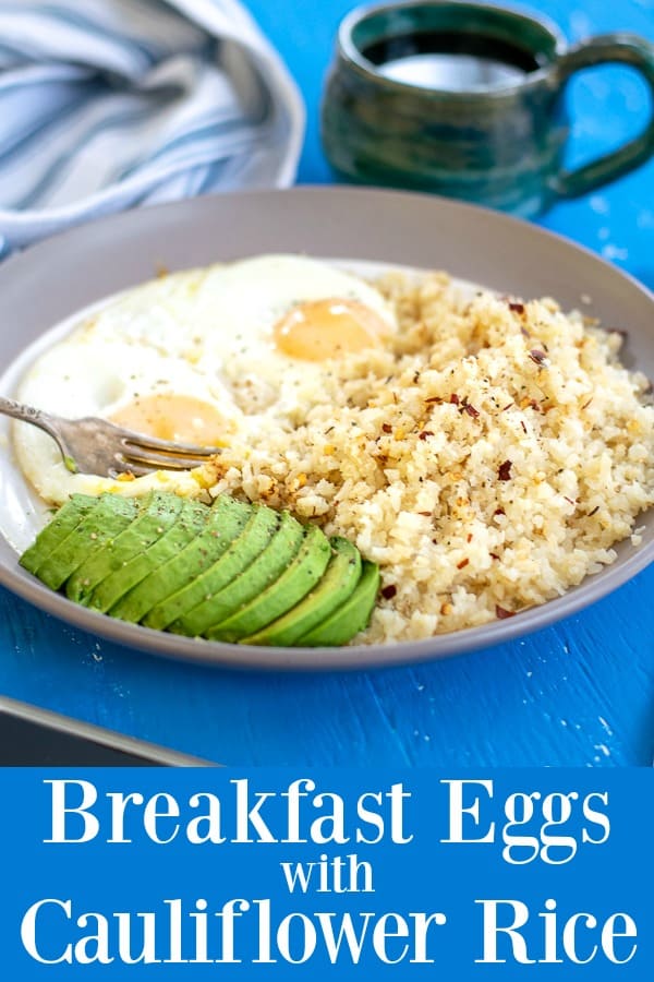 how to make breakfast eggs with cauliflower rice with avocado