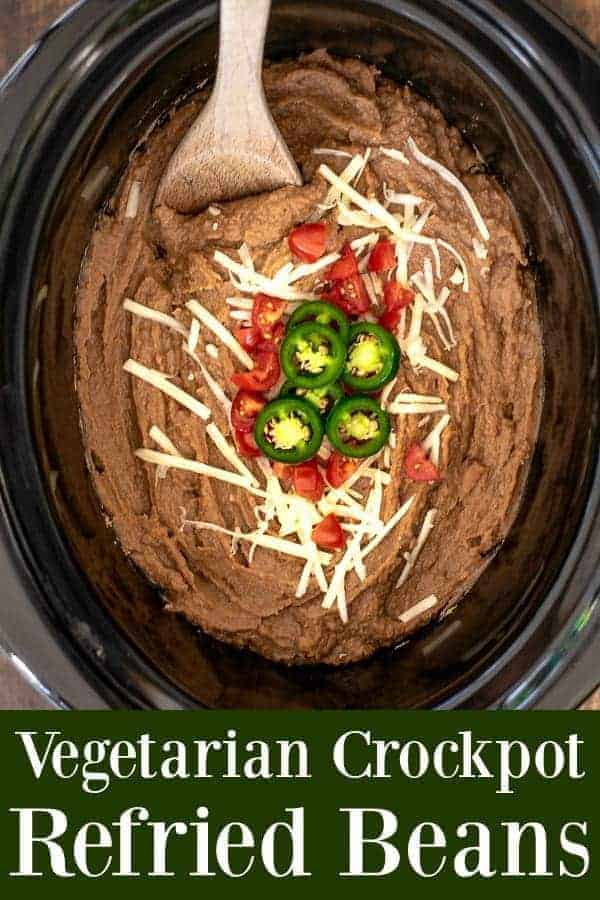 Easy Vegetarian Crockpot Refried Beans - 4 ingredients, no 'frying', healthy