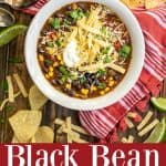 Bean Bean Tortilla Soup is an easy vegetarian soup made in the crockpot