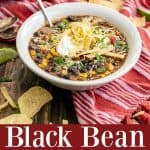 Slow Cooker Bean Bean Tortilla Soup is an easy vegetarian soup made in the crockpot