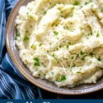 Garlic Parmesan Mashed Cauliflower - a delicious low-carb side dish