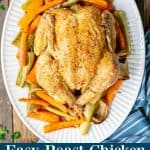 Easy Roasted Whole Chicken Recipe perfect for a family Sunday supper roast chicken with vegetables | roast chicken and vegetables | roasted chicken with vegetables | roast chicken with vegetables in same pan | roast chicken over vegetables | how to roast chicken with vegetables | roast chicken on vegetables | roast chicken on vegetable bed | easy roast chicken and vegetables | easy roast chicken and vegetables recipe