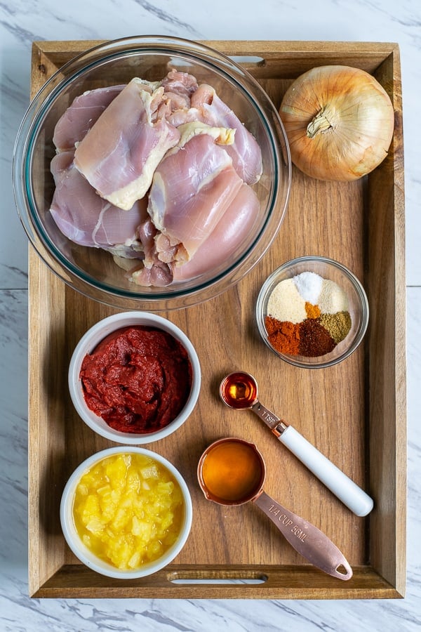 ingredients on a wooden tray