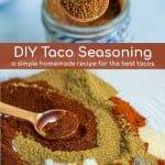 spices being mixed together to creat this simple homemade taco seasoning