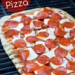 pepperoni pizza on the grill