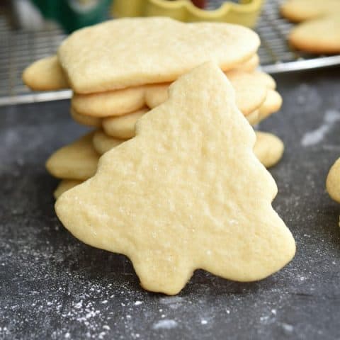 Christmas tree cutout sugar cookie