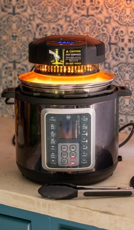 Crisplid review about turning the multipot into an air fryer.