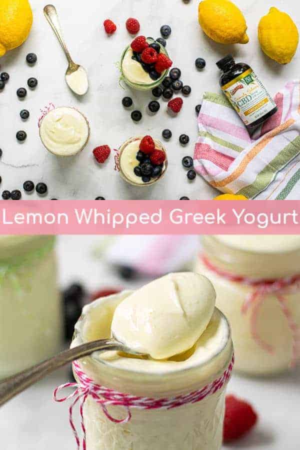 whipped greek yogurt with lemons and berries
