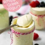 large spoonful of lemon whipped greek yogurt