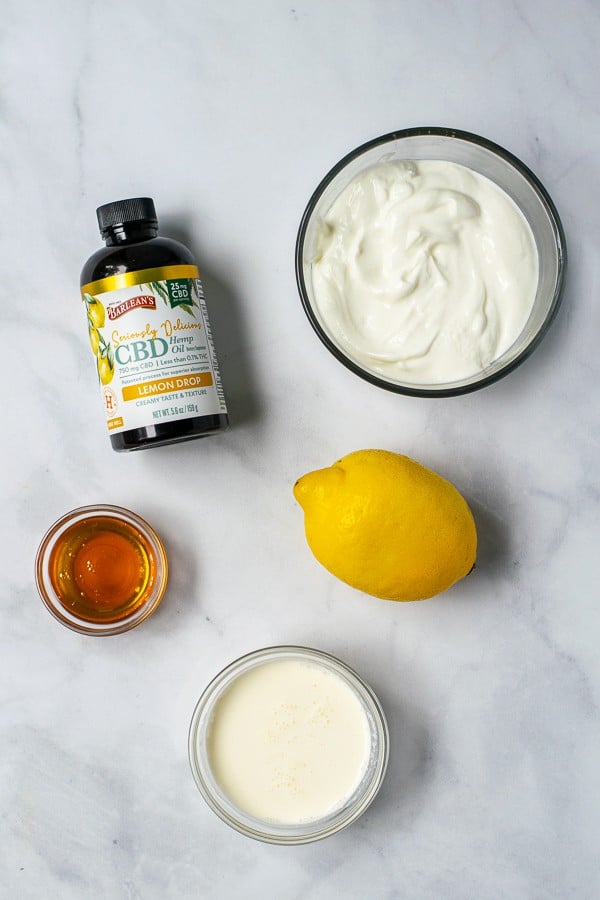 ingredients needed to make lemon whipped greek yogurt
