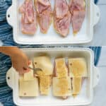 Step by step pin for pinterest for Chicken Cordon Bleu Bake