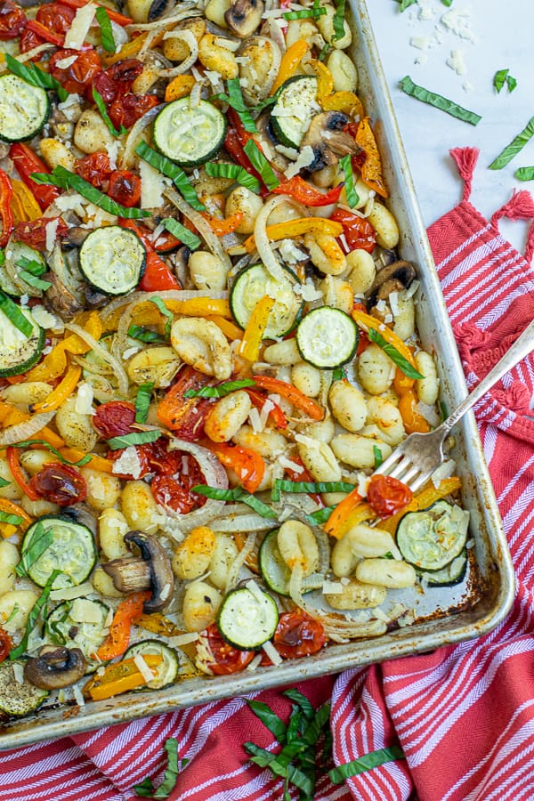 corner edge on a sheet pan gnocchi recipe