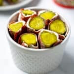 recipe for this easy dill pickle roll ups with dried beef and cream cheese