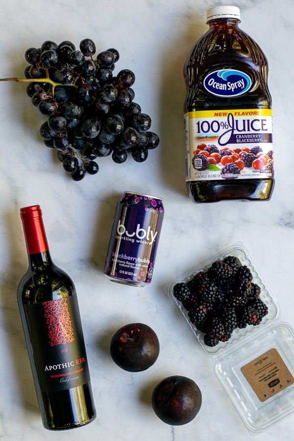 ingredients need to make the black Halloween sangria recipe